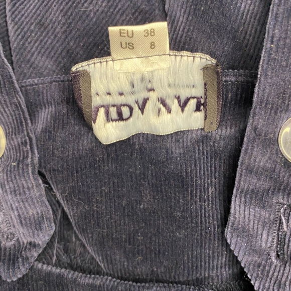 Aida Zak London Women's Modcloth Natalia Navy Blue Corduroy Skirt Size M - Picture 6 of 14